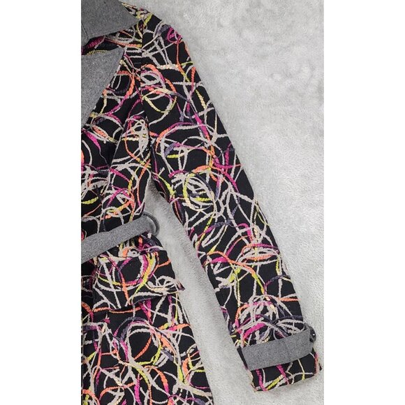 Lulumari Jacket Womens Medium Multicolor Tweed Twine Long Sleeve Trench Coat - Picture 9 of 11